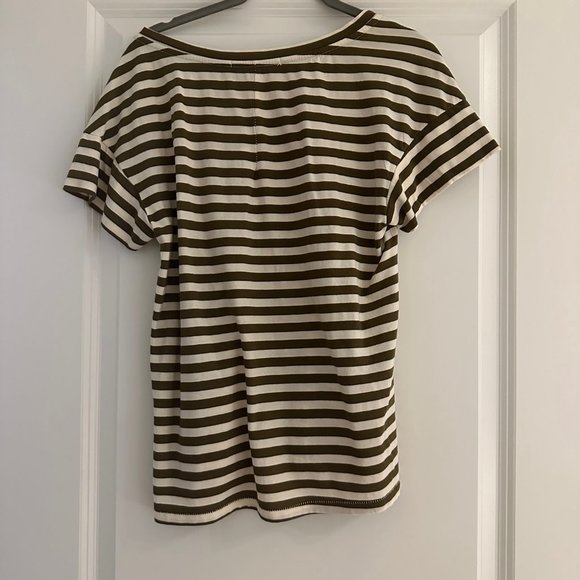 Stateside XS Striped Mustard/White T-Shirt (Anthropologie) - Picture 2 of 3
